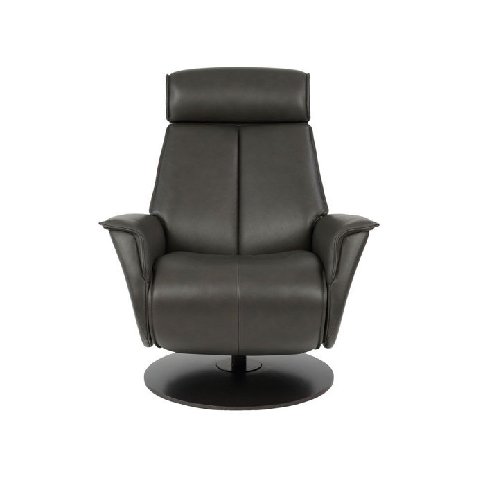 Hokku Designs Brandye Leather Recliner with Ottoman Wayfair